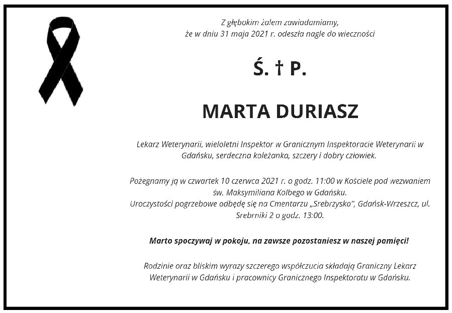 Ostatnie pożegnanie Marty Duriasz
